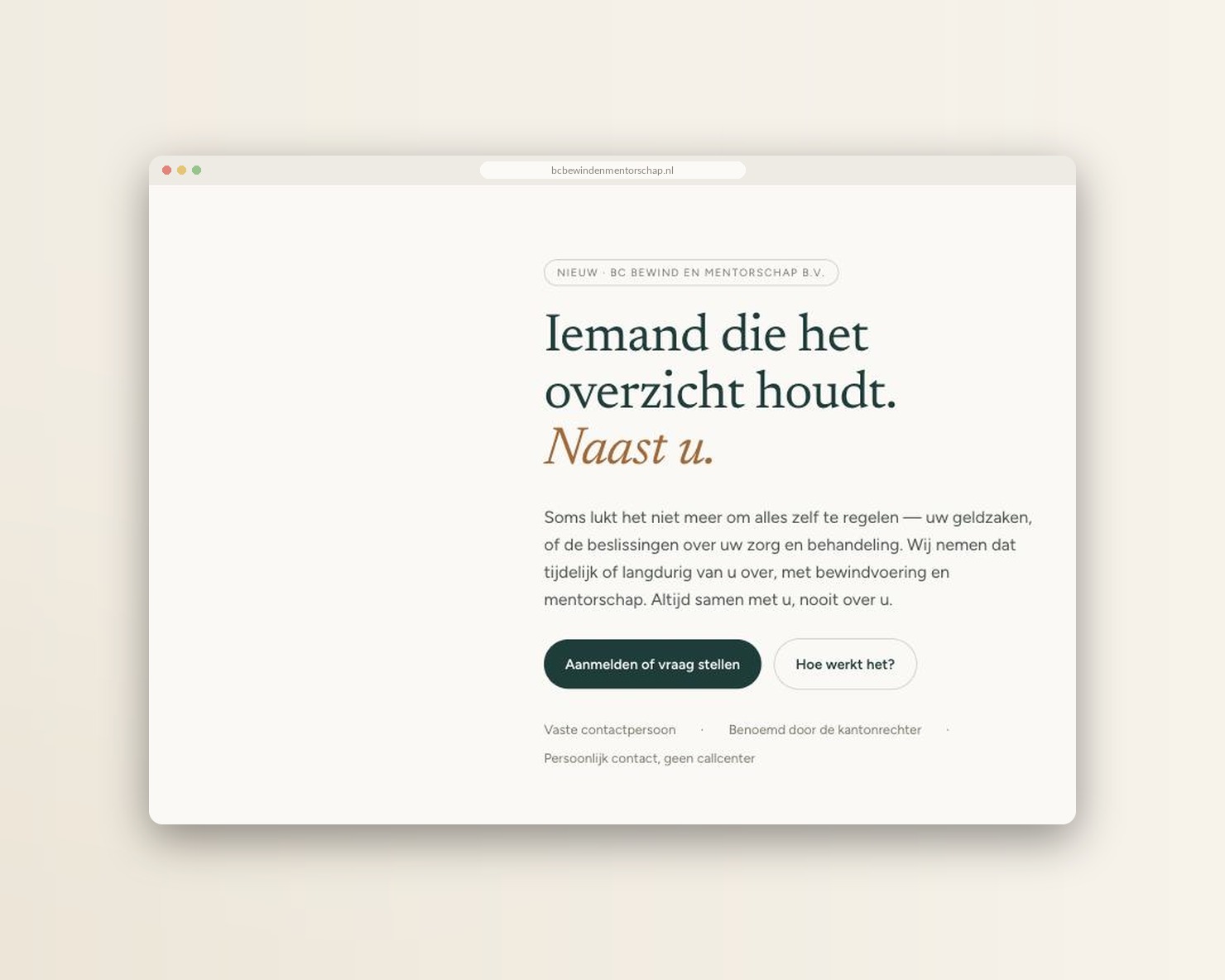 Een nieuwe BV voor bewind en mentorschap