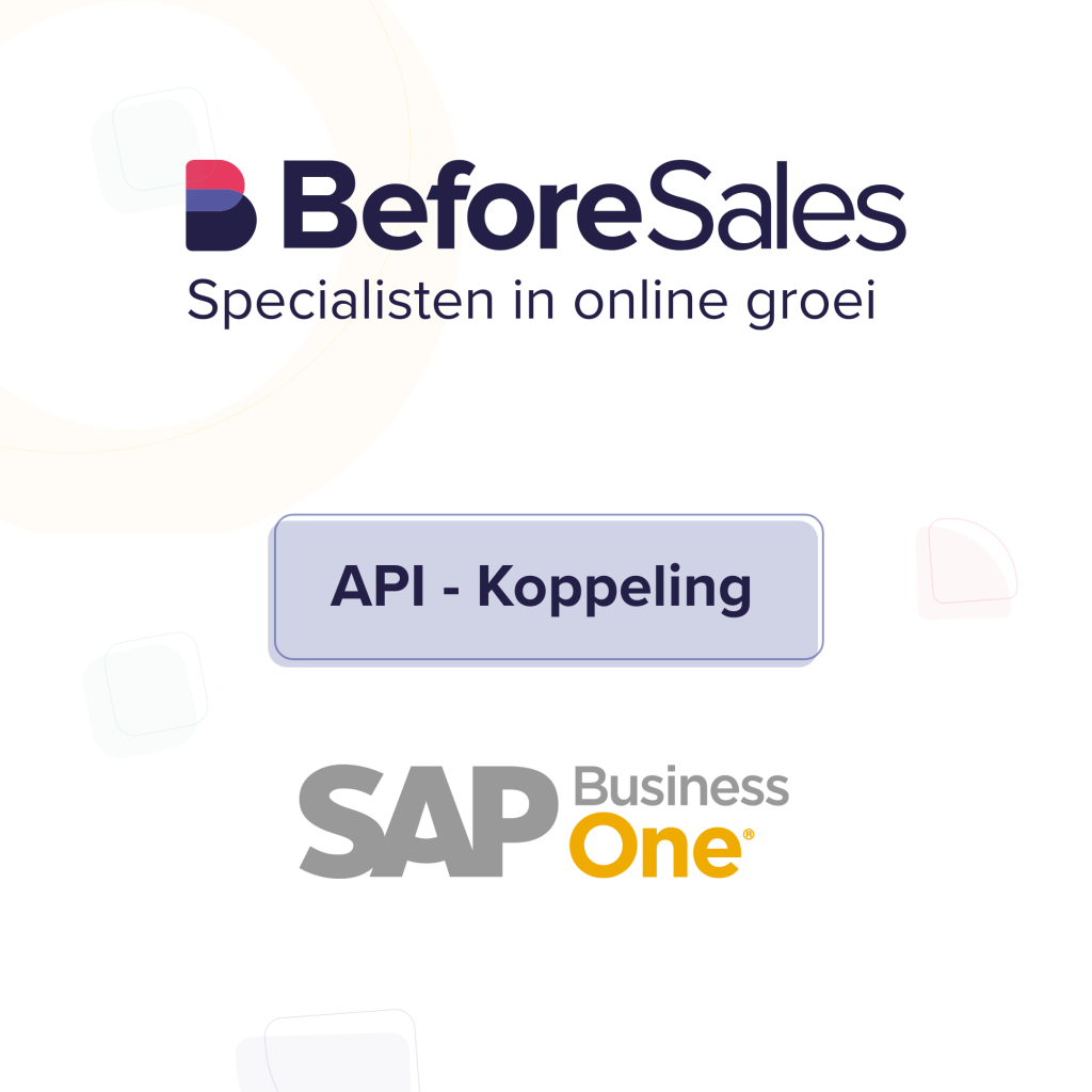 Social media visual van Before Sales voor een API koppeling met SAP Business One